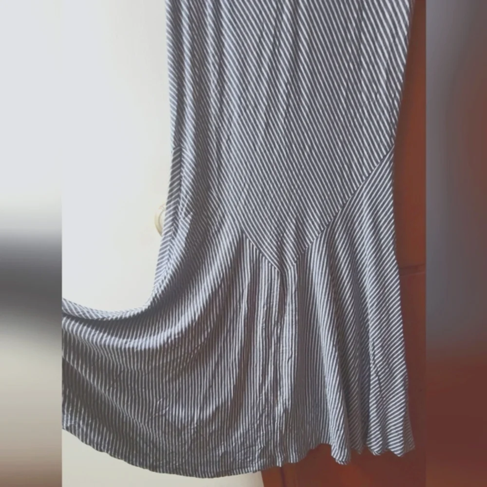 Cato Black & White Striped Maxi Skirt